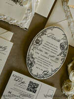 WEDDING INVITATIONS vintage lace/ rustic lace Personalized Golden Wedding invitations Vintage Lace wedding Cards42