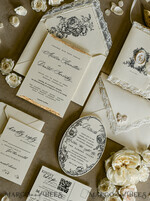 WEDDING INVITATIONS vintage lace/ rustic lace Personalized Golden Wedding invitations Vintage Lace wedding Cards42