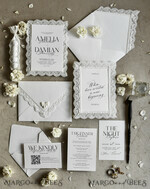 WEDDING INVITATIONS vintage lace/ rustic lace Personalized Golden Wedding invitations Vintage Lace Invites Ivory13