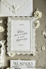 WEDDING INVITATIONS vintage lace/ rustic lace Personalized Golden Wedding invitations Vintage Lace Invites Ivory13
