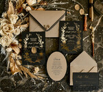 WEDDING INVITATIONS vintage lace/ rustic lace Black lace Personalized Golden Wedding invitations Vintage Lace Invites golden24