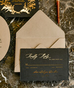 WEDDING INVITATIONS vintage lace/ rustic lace Black lace Personalized Golden Wedding invitations Vintage Lace Invites golden24