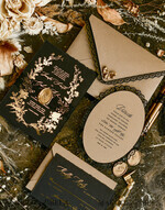WEDDING INVITATIONS vintage lace/ rustic lace Black lace Personalized Golden Wedding invitations Vintage Lace Invites golden24