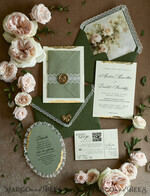 WEDDING INVITATIONS vintage lace/ rustic lace ivory lace Personalized Golden Wedding invitations Vintage Lace Invites golden15