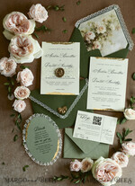 WEDDING INVITATIONS vintage lace/ rustic lace ivory lace Personalized Golden Wedding invitations Vintage Lace Invites golden15
