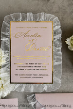 WEDDING INVITATIONS vintage lace/ rustic lace Personalized Golden Wedding invitations Vintage Lace Invites Ivory10