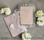 WEDDING INVITATIONS vintage lace/ rustic lace Personalized Golden Wedding invitations Vintage Lace Invites Ivory10