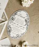 WEDDING INVITATIONS vintage lace/ rustic lace Luxury French Lace Wedding Invitations with Double Envelope | Elegant Black & Ivory Wedding Invitation Suite6