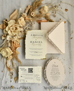 WEDDING INVITATIONS vintage lace/ rustic lace luxury wedding invitations in a warm beige and nude color palette14