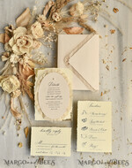 WEDDING INVITATIONS vintage lace/ rustic lace luxury wedding invitations in a warm beige and nude color palette14