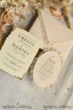 WEDDING INVITATIONS vintage lace/ rustic lace luxury wedding invitations in a warm beige and nude color palette14