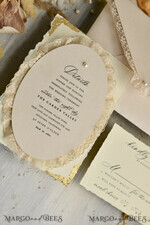 WEDDING INVITATIONS vintage lace/ rustic lace luxury wedding invitations in a warm beige and nude color palette14