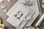 WEDDING INVITATIONS vintage lace/ rustic lace Personalized Golden Wedding invitations Vintage Lace Invites Ivory39