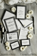 WEDDING INVITATIONS vintage lace/ rustic lace Personalized Golden Wedding invitations Vintage Lace Invites Ivory19