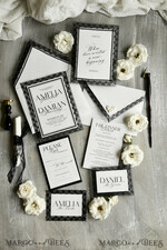 WEDDING INVITATIONS vintage lace/ rustic lace Personalized Golden Wedding invitations Vintage Lace Invites Ivory19