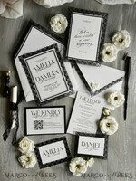 WEDDING INVITATIONS vintage lace/ rustic lace Personalized Golden Wedding invitations Vintage Lace Invites Ivory19