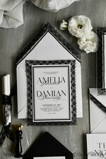 WEDDING INVITATIONS vintage lace/ rustic lace Personalized Golden Wedding invitations Vintage Lace Invites Ivory19