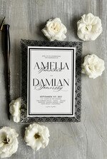 WEDDING INVITATIONS vintage lace/ rustic lace Personalized Golden Wedding invitations Vintage Lace Invites Ivory19