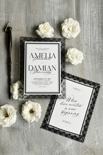 WEDDING INVITATIONS vintage lace/ rustic lace Personalized Golden Wedding invitations Vintage Lace Invites Ivory19