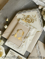 WEDDING INVITATIONS vintage lace/ rustic lace Gold Foil  Wedding invitations Vintage Lace wedding Cards & rsvp qr code21