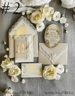 WEDDING INVITATIONS vintage lace/ rustic lace Gold Foil  Wedding invitations Vintage Lace wedding Cards & rsvp qr code21