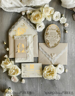 WEDDING INVITATIONS vintage lace/ rustic lace Gold Foil  Wedding invitations Vintage Lace wedding Cards & rsvp qr code21