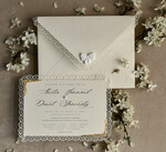 WEDDING INVITATIONS vintage lace/ rustic lace Personalized Golden Wedding invitations Vintage Lace Invites Ivory18