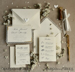 WEDDING INVITATIONS vintage lace/ rustic lace Personalized Golden Wedding invitations Vintage Lace Invites Ivory18
