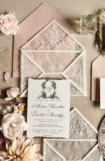 HOCHZEITS EINLADUNGEN vintage Spitze / rustikale Spitze Luxuriöse französische Spitzenhochzeitskarten Elegante Elfenbein barocke Hochzeitsinvitation Suite17