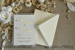 WEDDING INVITATIONS vintage lace/ rustic lace Personalized Golden Wedding invitations Vintage Lace Invites Ivory16