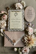 WEDDING INVITATIONS vintage lace/ rustic lace Lace Wedding invitation Embossed 30