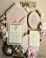 WEDDING INVITATIONS vintage lace/ rustic lace Lace Wedding invitation Embossed 30