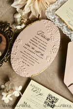 WEDDING INVITATIONS vintage lace/ rustic lace Lace Wedding invitation Embossed 30