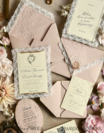 WEDDING INVITATIONS vintage lace/ rustic lace Lace Wedding invitation Embossed 30