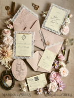 WEDDING INVITATIONS vintage lace/ rustic lace Lace Wedding invitation Embossed 30