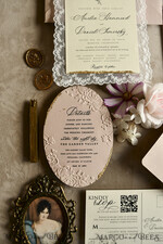 WEDDING INVITATIONS vintage lace/ rustic lace Lace Wedding invitation Embossed 30