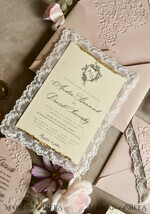 WEDDING INVITATIONS vintage lace/ rustic lace Lace Wedding invitation Embossed 30