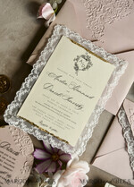 WEDDING INVITATIONS vintage lace/ rustic lace Lace Wedding invitation Embossed 30