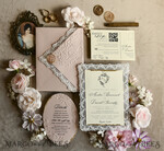 WEDDING INVITATIONS vintage lace/ rustic lace Lace Wedding invitation Embossed 30