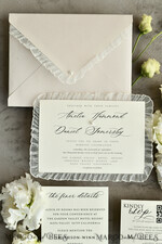 WEDDING INVITATIONS vintage lace/ rustic lace Personalized Golden Wedding invitations Vintage Lace Invites Ivory18