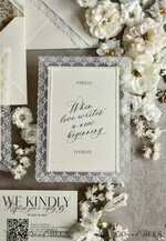 WEDDING INVITATIONS vintage lace/ rustic lace Personalized Golden Wedding invitations Vintage Lace Invites Ivory43