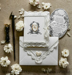 WEDDING INVITATIONS vintage lace/ rustic lace Personalized Golden Wedding invitations Vintage Lace wedding Cards20