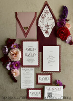 WEDDING INVITATIONS vintage lace/ rustic lace Personalized Golden Wedding invitations Vintage Lace Invites Ivory18