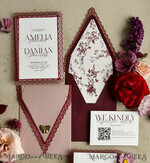 WEDDING INVITATIONS vintage lace/ rustic lace Personalized Golden Wedding invitations Vintage Lace Invites Ivory18