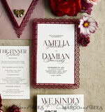 WEDDING INVITATIONS vintage lace/ rustic lace Personalized Golden Wedding invitations Vintage Lace Invites Ivory18