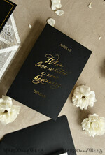 WEDDING INVITATIONS vintage lace/ rustic lace Luxury French Lace Wedding Invitations with Double Envelope Black & Gold Wedding Invitation Suite21