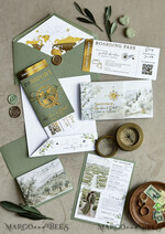 WEDDING INVITATIONS passport to love/ beach wedding invites  Sage Green Passport Wedding Invitation, Wedding Cards  Boarding Pass,  Tuscany Passport Wedding Invitations  Abroad, Destination Wedding Invites, Travel Map Wedding Stationary10