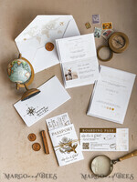 HOCHZEITS EINLADUNGEN Pass zur Liebe / Strandhochzeits-Einladungen Goldweiße Pass-Wedding-Einladung, goldene Hochzeitskarten Boarding Pass, maßgeschneiderte Reise-Pass-Hochzeits-Einladungen im Ausland, Hochzeits-Einladungen für Destination Griechenland, Reisekarten-Hochzeitsstationery, Weltkarte17