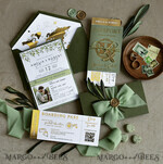 WEDDING INVITATIONS passport to love/ beach wedding invites  Gold Sage green Passport Wedding Invitation, Golden Wedding Cards Boarding Pass, Greenry Travel Passport Wedding Invitations Abroad, Destination Greece Wedding Invites, Tuscany Travel Map Wedding Stationary Italy World map 18