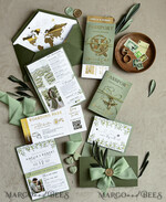 WEDDING INVITATIONS passport to love/ beach wedding invites  Gold Sage green Passport Wedding Invitation, Golden Wedding Cards Boarding Pass, Greenry Travel Passport Wedding Invitations Abroad, Destination Greece Wedding Invites, Tuscany Travel Map Wedding Stationary Italy World map 18